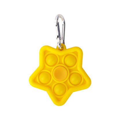 Silicone Star Pop It Fidget Spinner Toy with Keychain 8.1x6.2x3.7cm 10