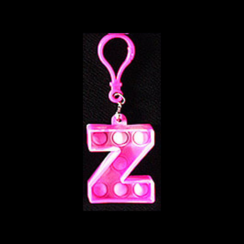 Silicone Pop It Fidget Toy Alphabet Letters A-Z Keychain 34