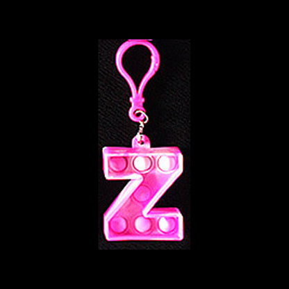 Silicone Pop It Fidget Toy Alphabet Letters A-Z Keychain 34