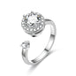 Zircon Adjustable Anxiety Fidget Ring Spinner for Women