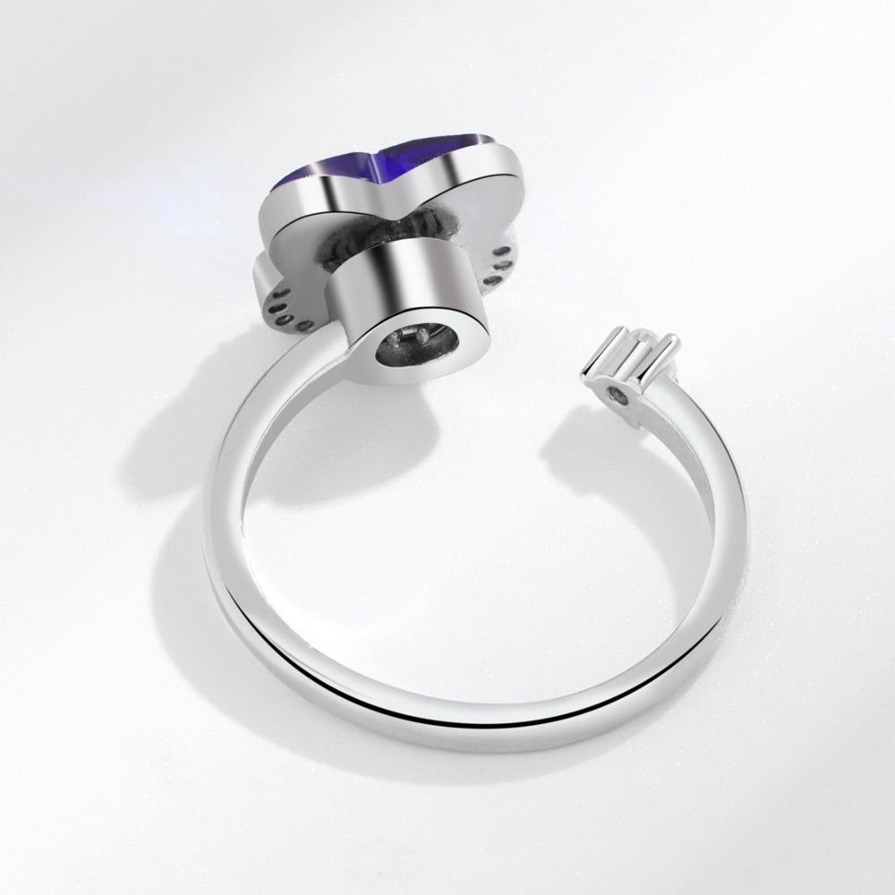 Adjustable Zircon Butterfly Anxiety Fidget Ring for Women US Size 7 4