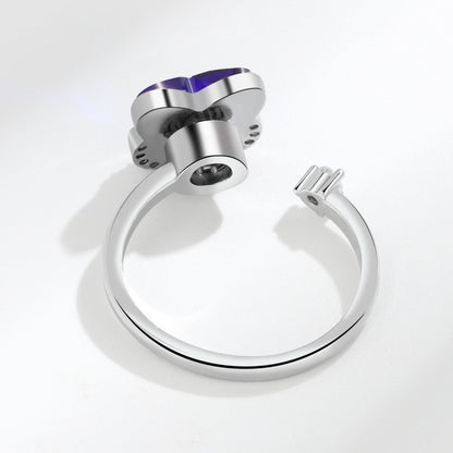 Adjustable Zircon Butterfly Anxiety Fidget Ring for Women US Size 7 4