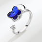 Adjustable Zircon Butterfly Anxiety Fidget Ring for Women US Size 7