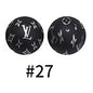 50pcs 15mm LV Silicone Beads Printed Design 10