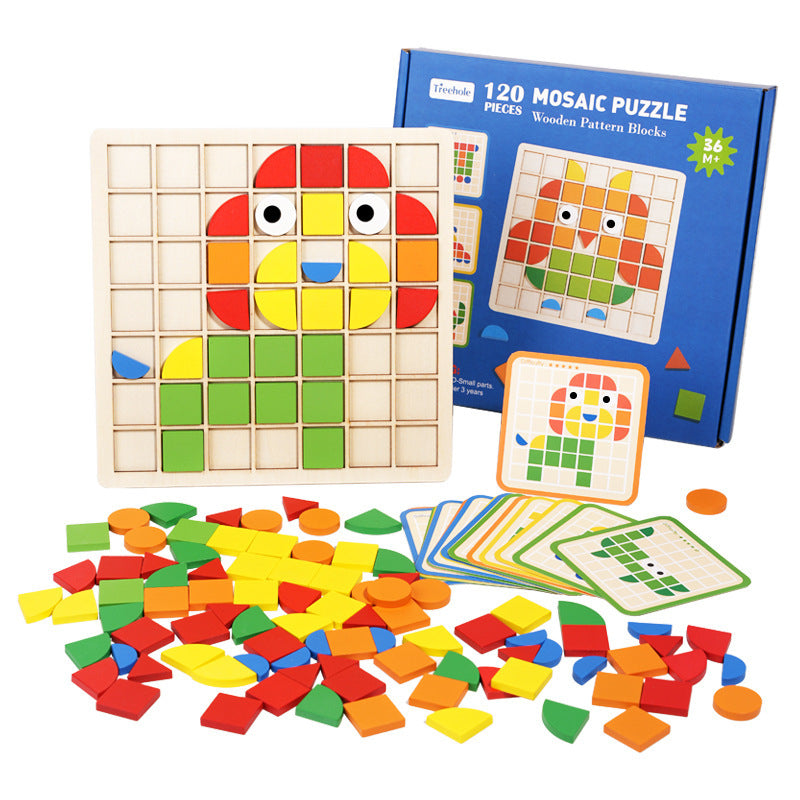 Wooden 3D Mosaic Puzzle Educational Toy for Kids