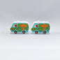 20Pcs Silicone Focal Beads Green Robot Car Side Profile