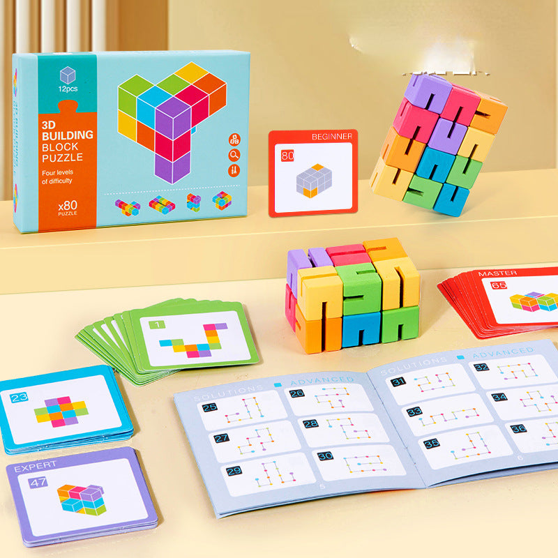 Wooden Building Blocks Educational Puzzle Montessori Toys 2