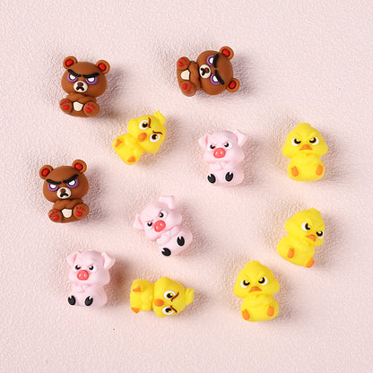 Silicone 3D Focal Beads Angry Animal Front Facing 7