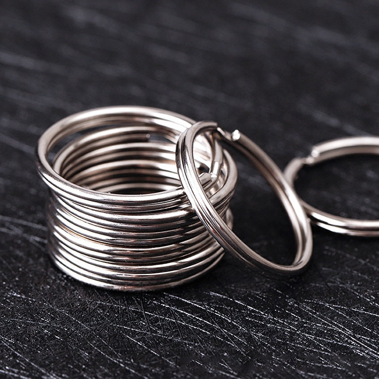 100pcs Iron Plated Nickel Keyring 1.2x15mm Durable Jewelry Finding
