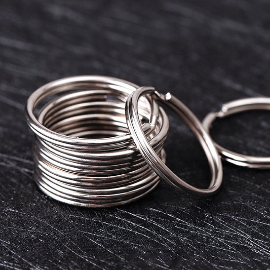 100pcs Iron Plated Nickel Keyring 1.2x15mm Durable Jewelry Finding