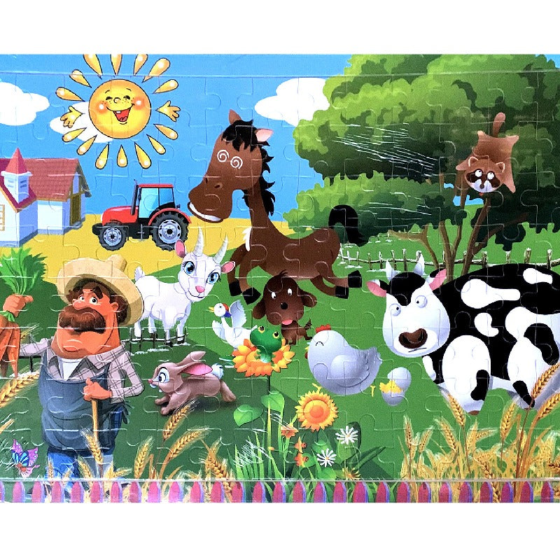 Wooden Puzzle Educational Toy Digital Early Learning 100 Pieces 16