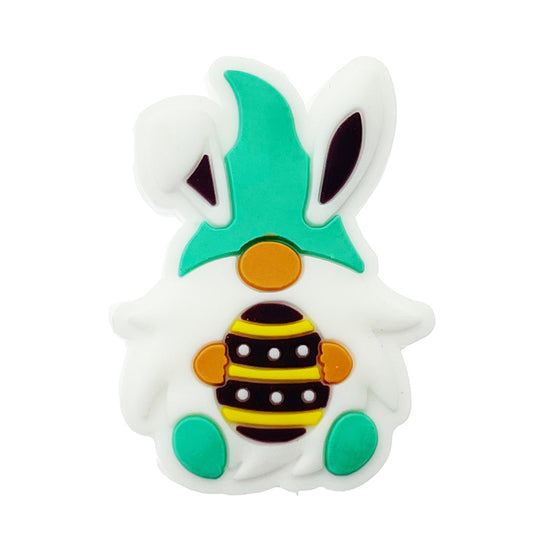 20pcs Silicone Focal Beads Easter Rabbit Holding Egg