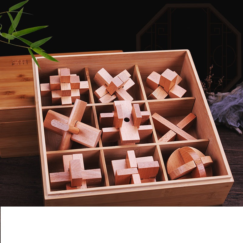 Wooden Luban Lock Puzzle Brain Teaser Educational Toy 5