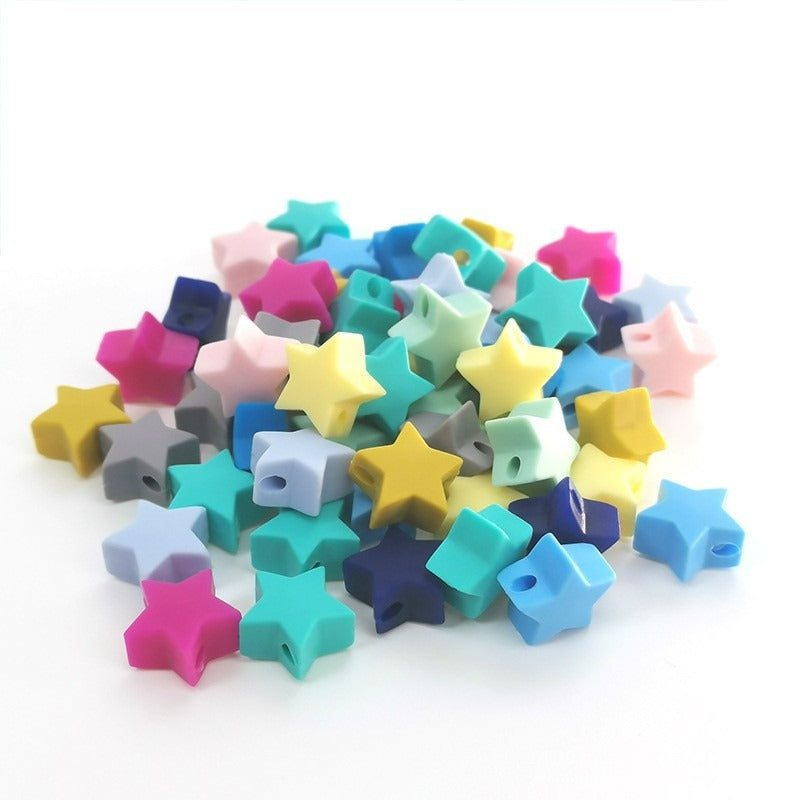 50pcs 14mm Heart Silicone Beads Colorful Diy Teether Accessories 3