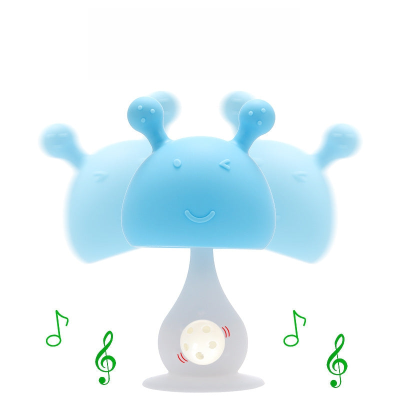 Silicone Mushroom Teething Toy Baby Rattle Teether 3