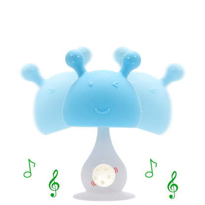 Silicone Mushroom Teething Toy Baby Rattle Teether 3