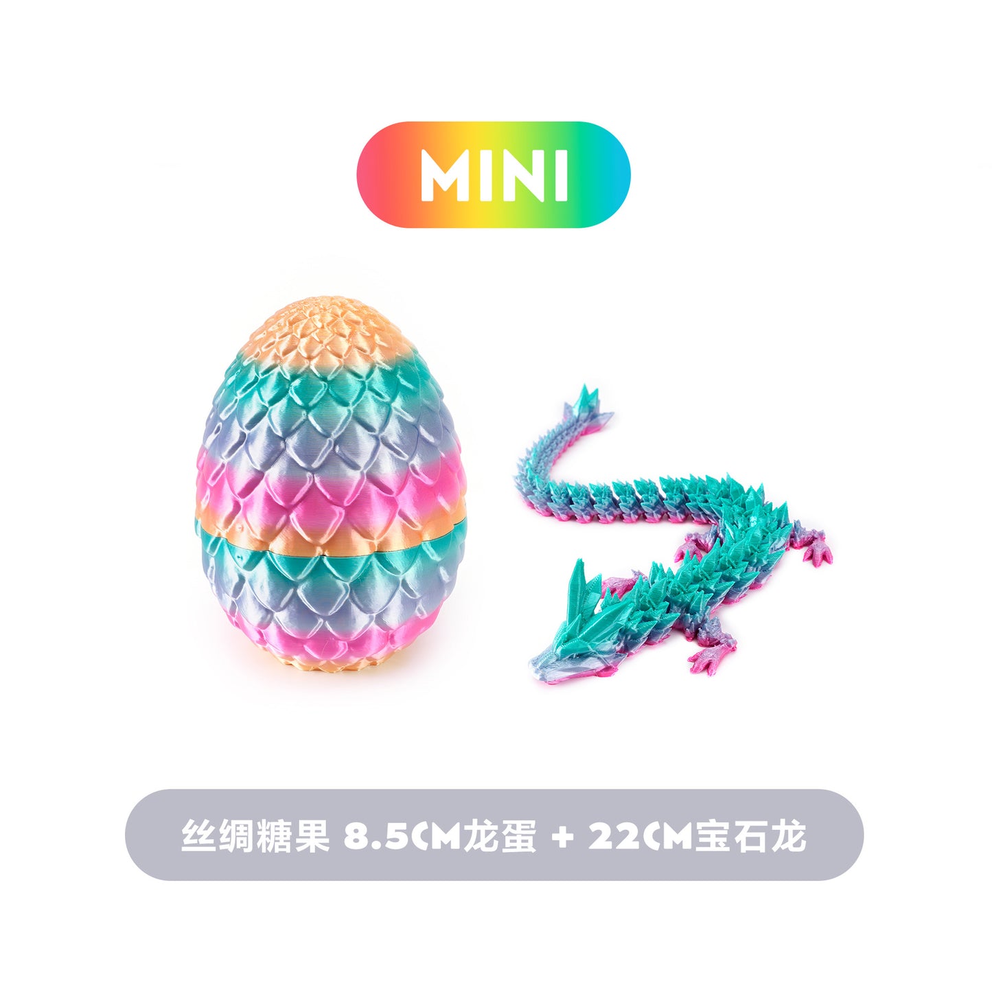 3D Printed Chinese Loong Dragon Egg Decoration Gift 22cm