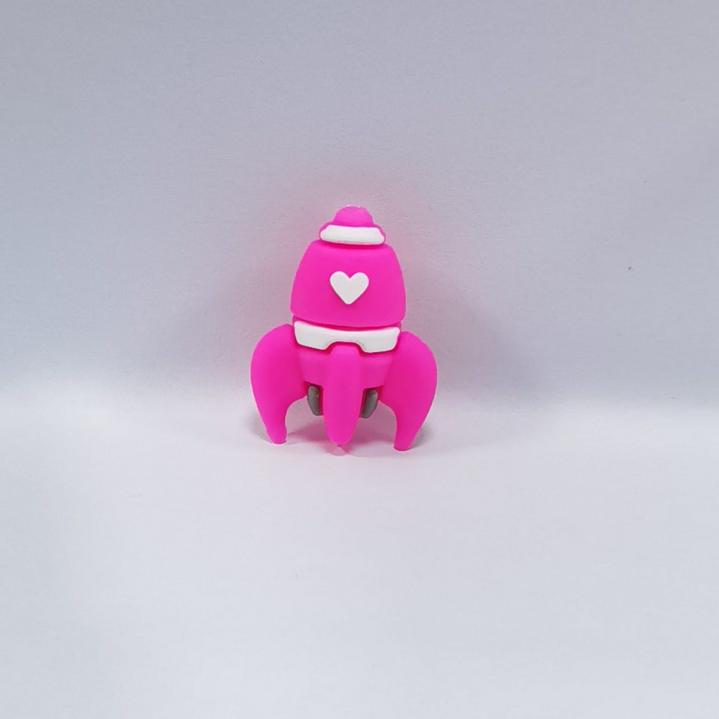 20Pcs Silicone 3D Focal Beads Color Love Rocket with Heart Detail 3