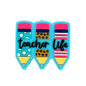 20pcs Silicone Focal Beads Teacher Life Pencil Trio Design