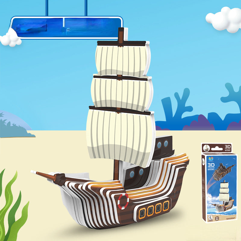 Marine Animals 3D Puzzle Paper Educational Toy for Kids 8