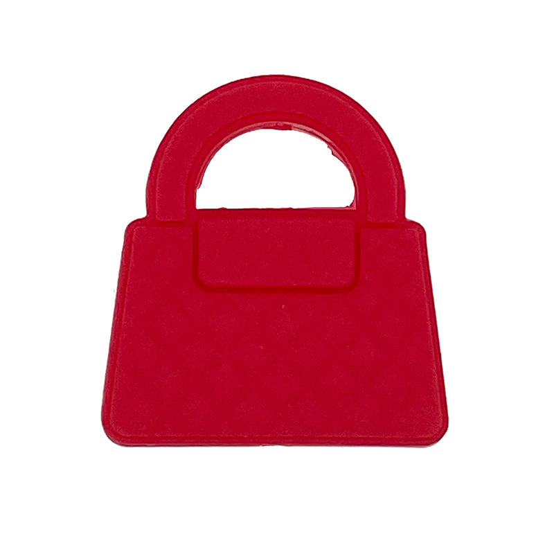 20pcs Silicone Focal Beads Handbag Red Solid Shape