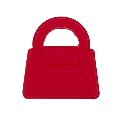20pcs Silicone Focal Beads Handbag Red Solid Shape