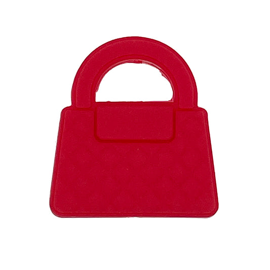 20pcs Silicone Focal Beads Handbag Red Solid Shape