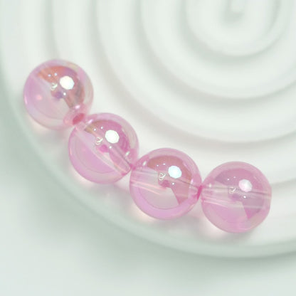 50pcs 16mm UV Finish Round Acrylic Beads Transparent DIY Bracelet Making 11