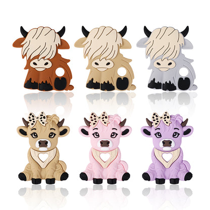 Silicone Highland Cow Teething Toy for Baby 10