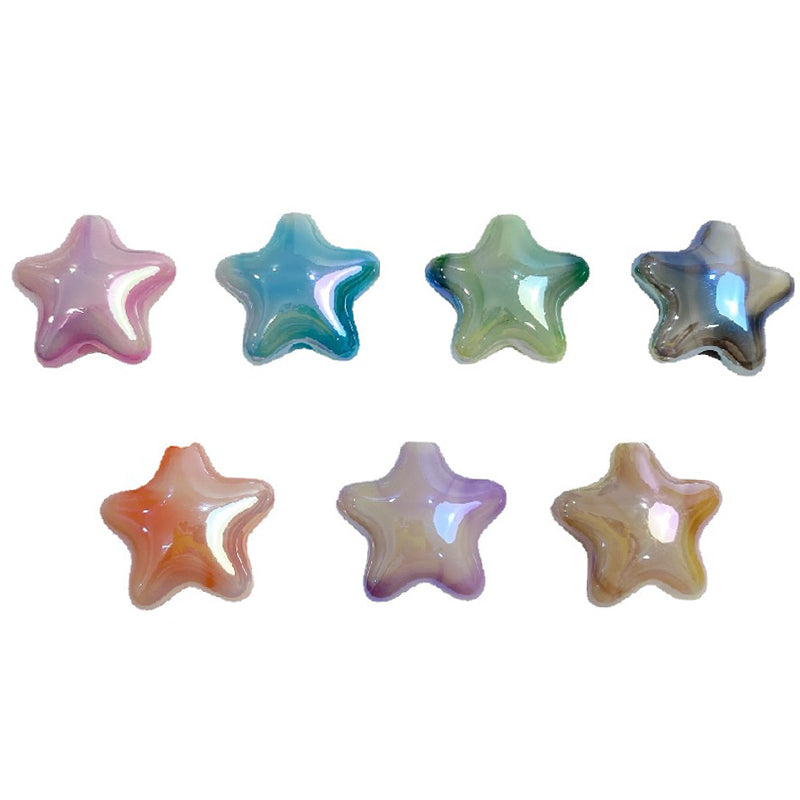 50pcs 22x10mm UV Finish Gradient Star Acrylic Beads
