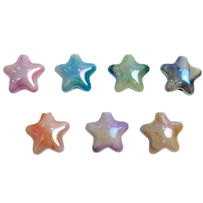 50pcs 22x10mm UV Finish Gradient Star Acrylic Beads