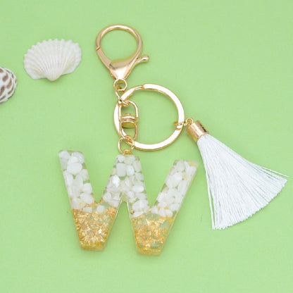 Tassel Letter Keychain A to Z Resin Initial Charm 26