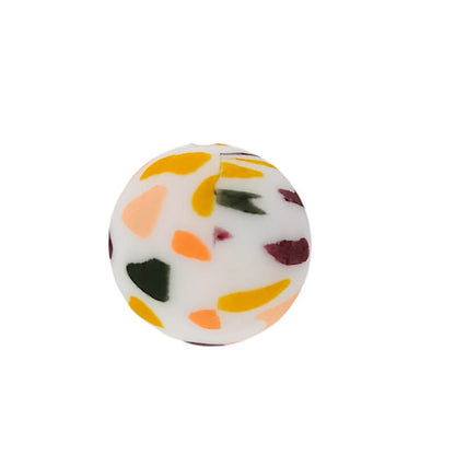 50pcs 15mm Terrazzo Silicone Beads Printed Design 7