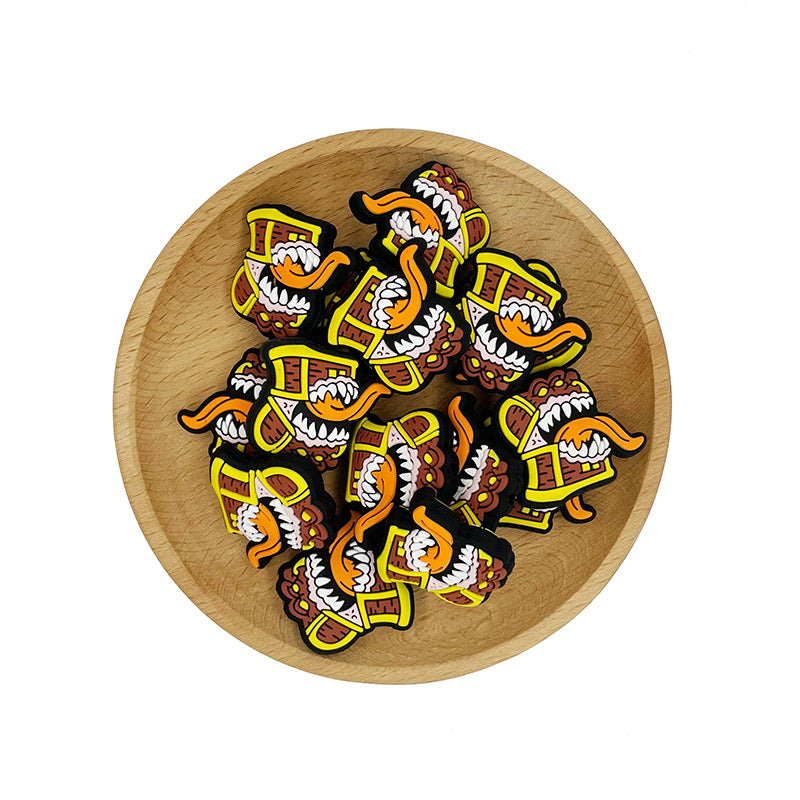 20pcs Silicone Focal Beads Monster Croc Head with Tongue Out 2