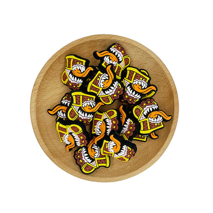 20pcs Silicone Focal Beads Monster Croc Head with Tongue Out 2