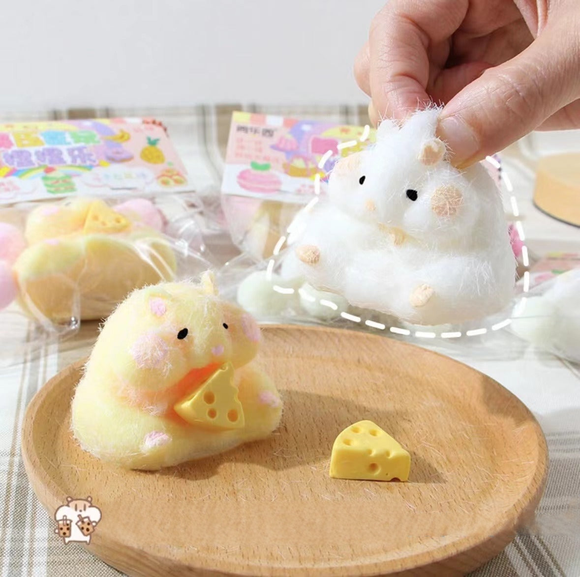 TPR Squishy Hamster Toy Cute Soft Squeeze Squishy Toy 3 Pack