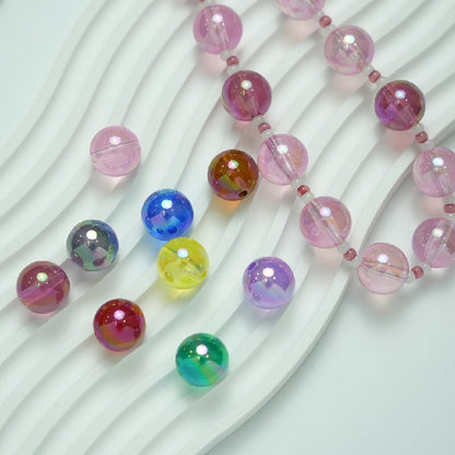 50pcs 16mm UV Finish Round Acrylic Beads Transparent DIY Bracelet Making 3