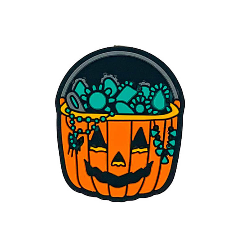 Silicone Focal Beads Western Turquoise Pumpkin Basket Halloween Design