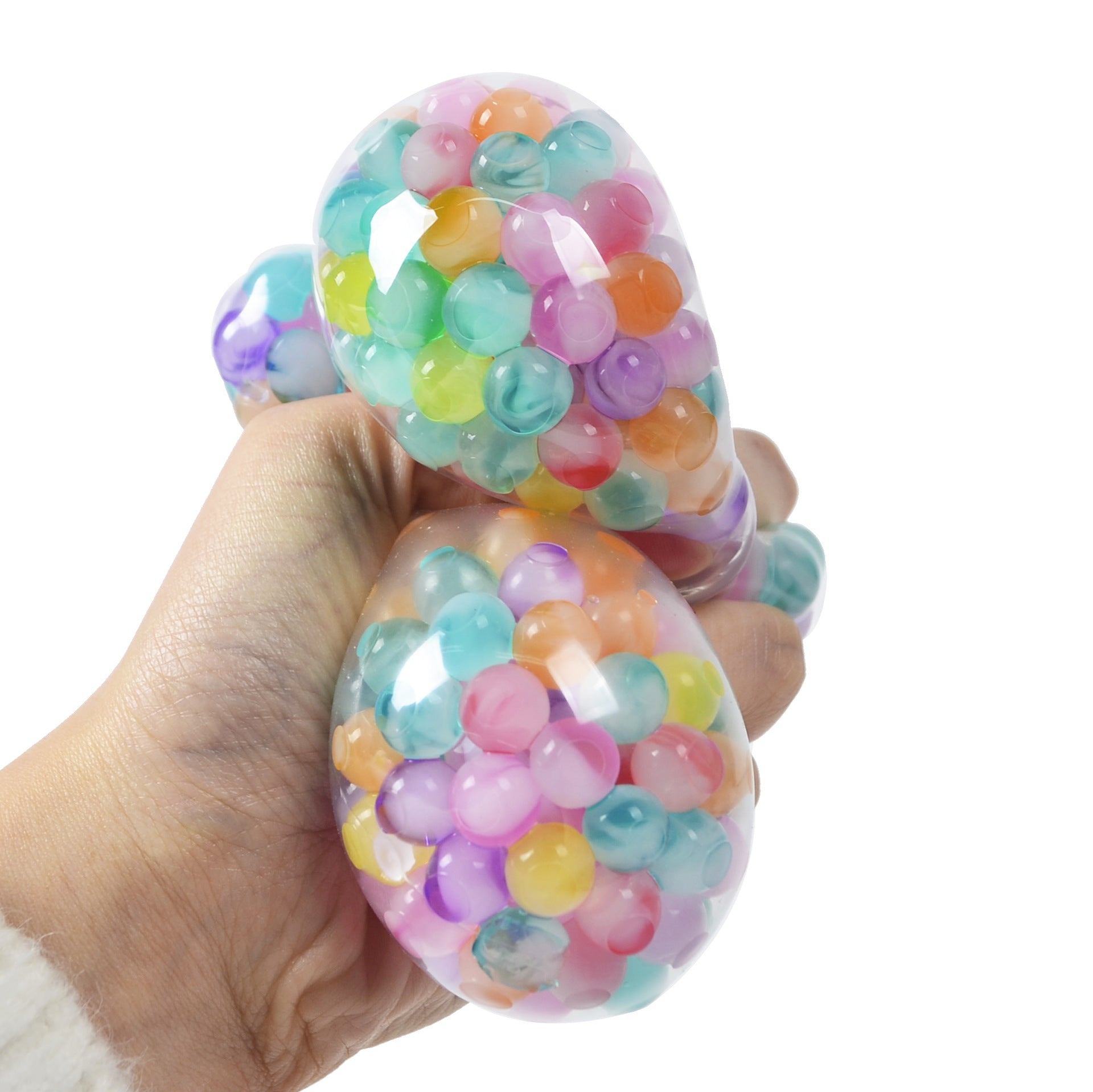 Rainbow Bead Squeeze Sensory Stress Ball Soft Plastic Toy 6cm 4