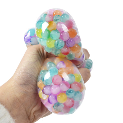 Rainbow Bead Squeeze Sensory Stress Ball Soft Plastic Toy 6cm 4