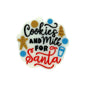 Silicone 3D Focal Beads Christmas Cookies Milk for Santa Printed Text