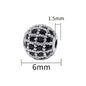 30pcs Fancy Zirconia Paved Brass Round Beads 4