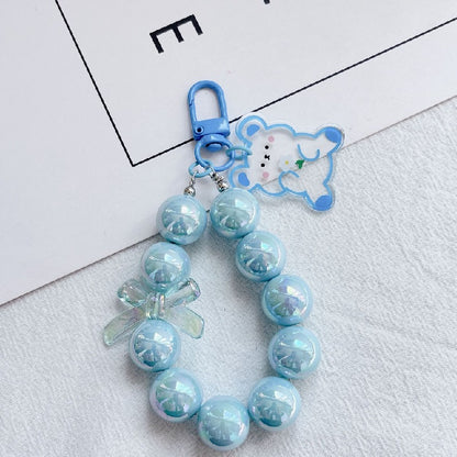 Acrylic Rabbit Bear Beaded Keychain Bracelet Charm 8