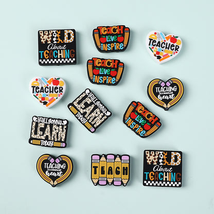 Silicone Focal Beads Teacher Heart Teaching Motivation Learn Designs 5