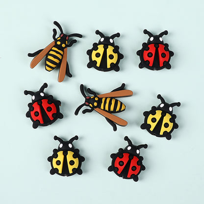 20Pcs Silicone 3D Focal Beads Ladybug Wasp Insect Design 2