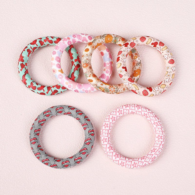 65mm Printed Silicone Beads Rings 3