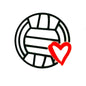 20pcs Silicone Focal Beads Sports Balls with Heart Detail 3