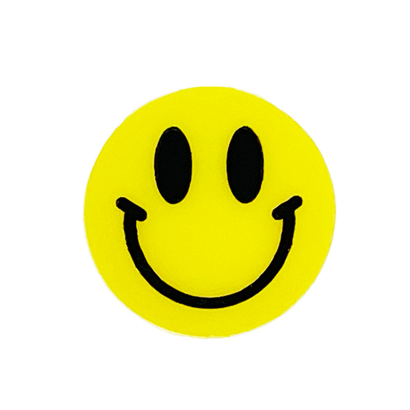 20pcs Silicone Focal Beads Smiling Face Round Shape 6