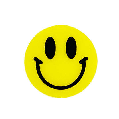 20pcs Silicone Focal Beads Smiling Face Round Shape 6