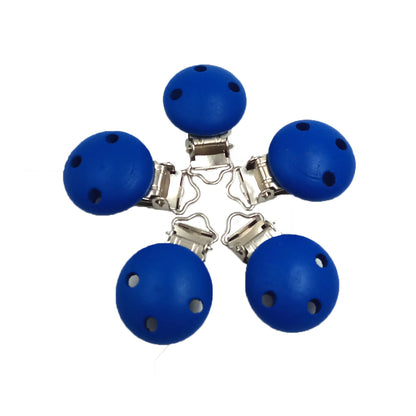 Wooden Pacifier Clip 30mm Three-Hole Round Teething Toy 9